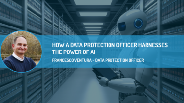 ai security guard in data room background